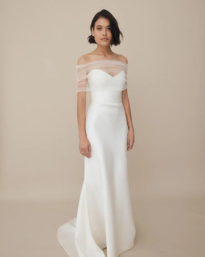 Maddison Wrap Gloves Tulle Wedding Gloves KWH Bridal