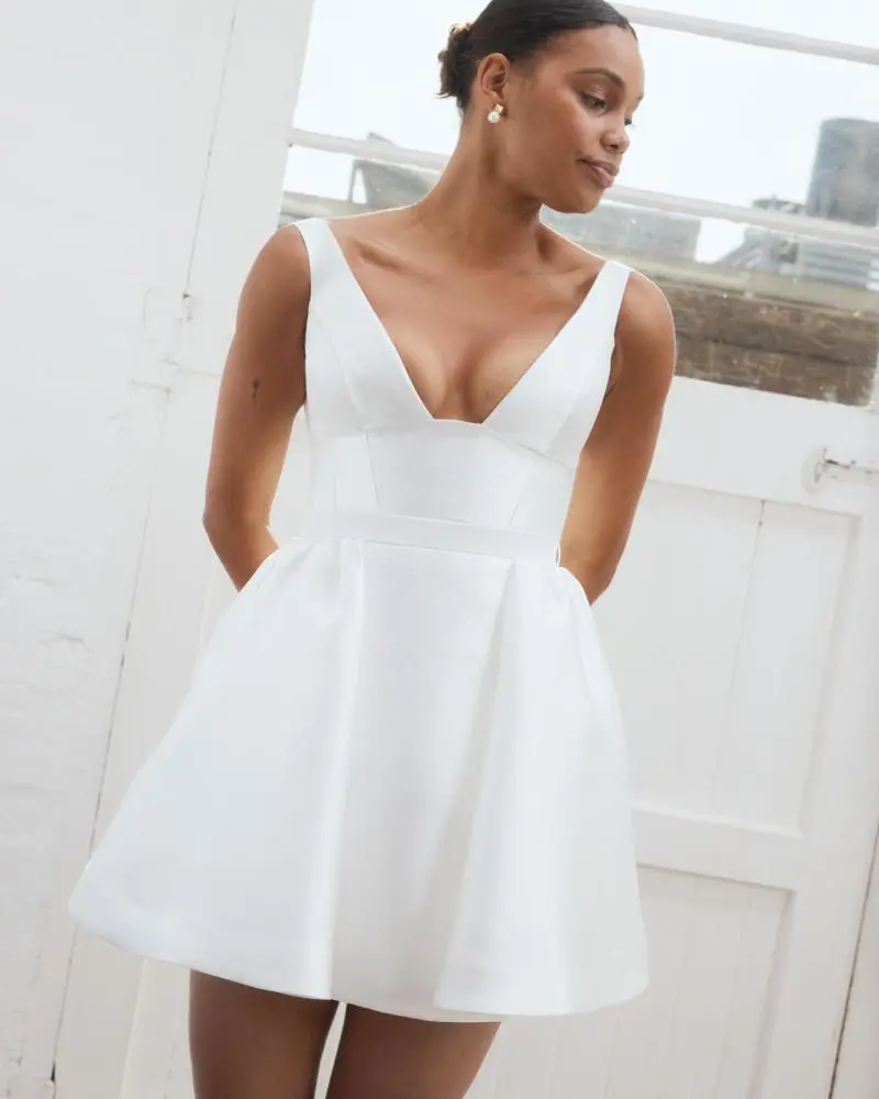 Short Tulle Wedding Dress White Cocktail Dress Short White -  UK