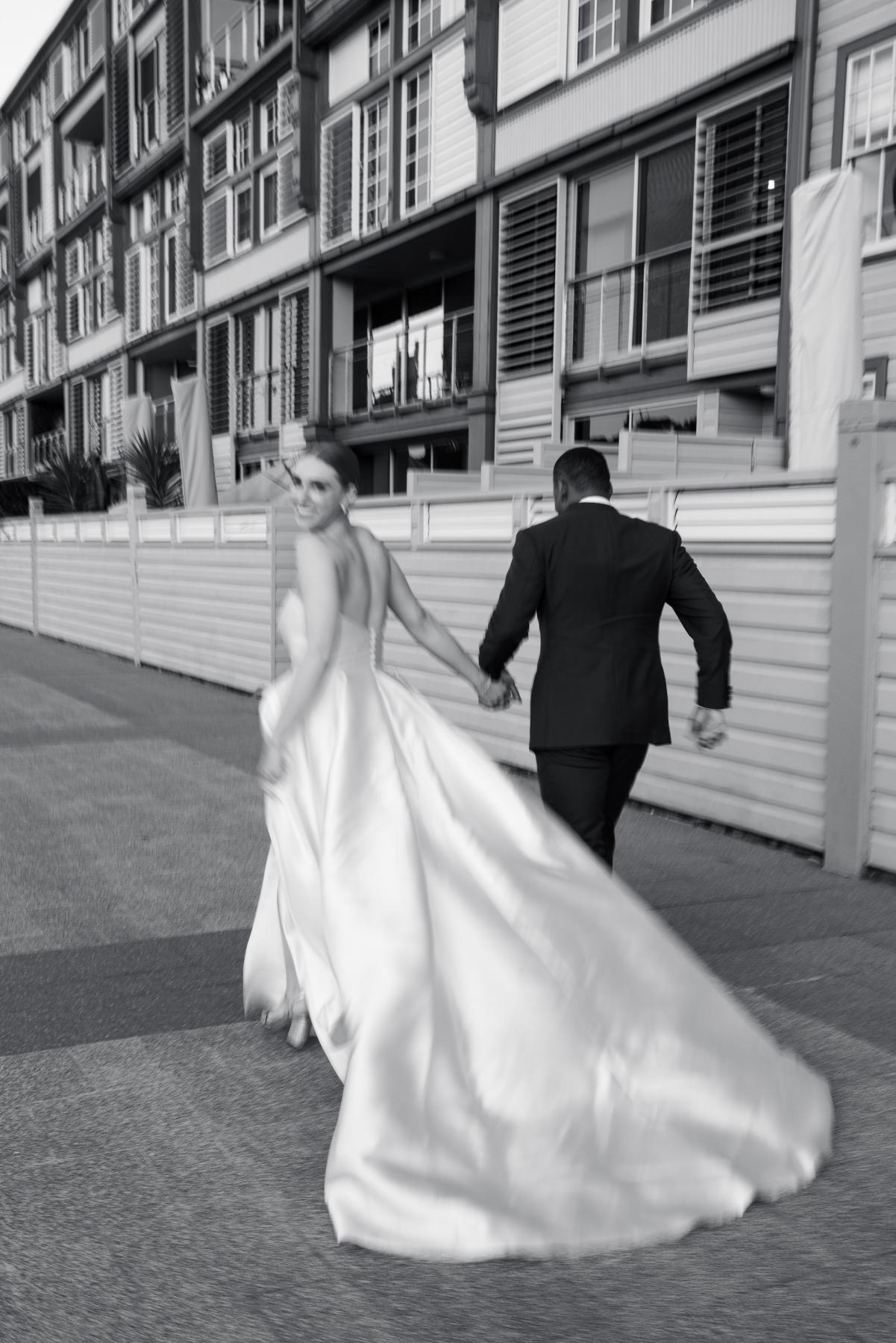 Karen Willis Holmes bride wearing Jacqueline Elizabeth bridal gown photoshoot with husband Sydney wedding photographer Wild Wind Co by Brad Spencer