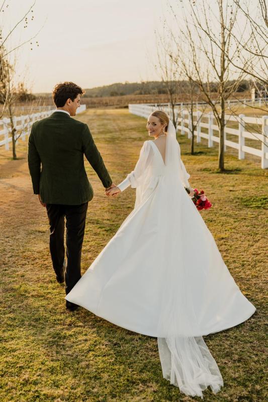 KWH Real bride Victoria wears the Taryn & Camille Wedding dress with Nikki sleeves by Karen Willis Holmes