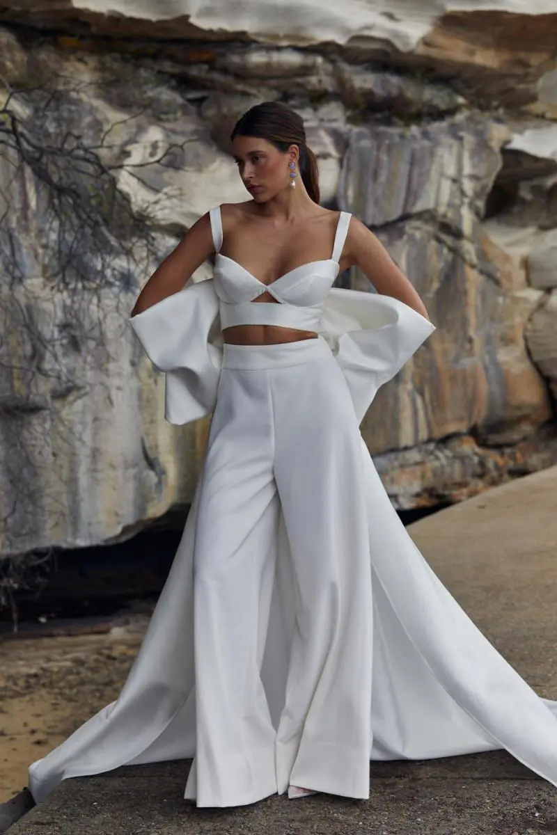 Off White Front Slit White Dress by Trisha Singh for rent online | FLYROBE