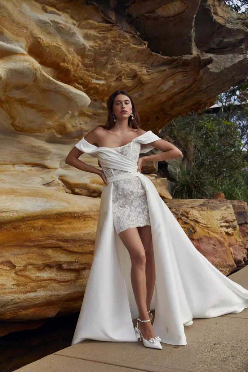 Mahogany Rose Petals Off-shoulder Tulle Formal Gown - Promfy