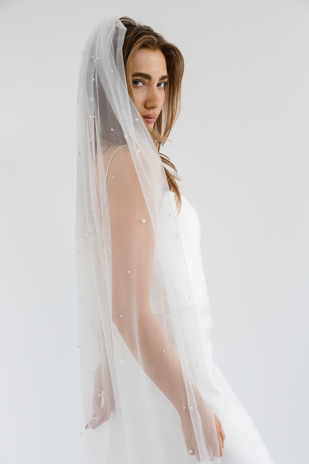 Graded Pearl Veil | Pearl Wedding Veil | Karen Willis Holmes