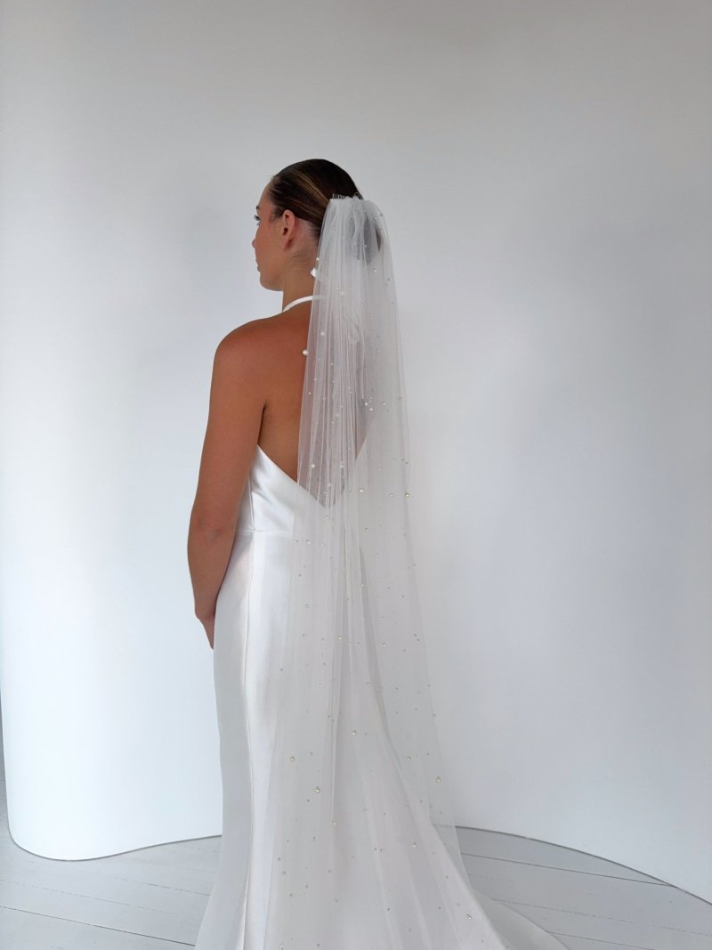 Pearl Wedding Veil Karen Willis Holmes KWH Bridal