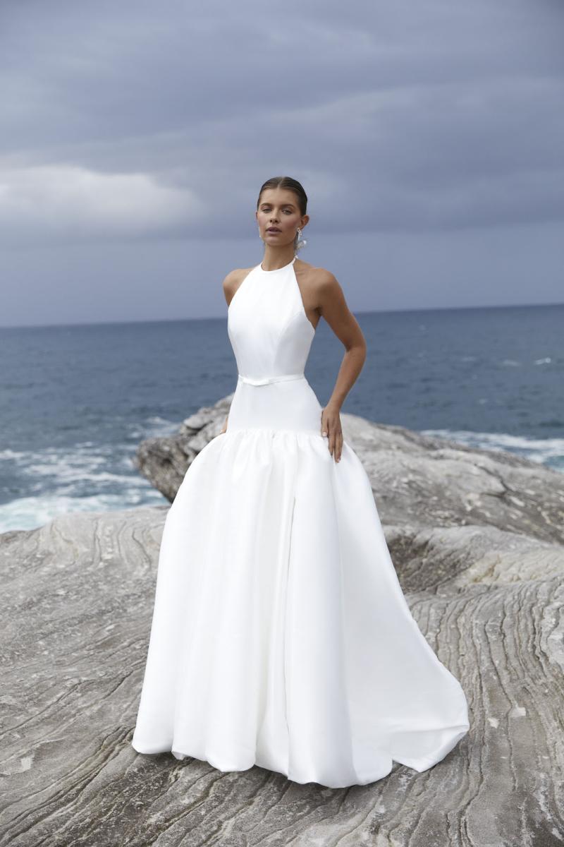 The Katie & Adrianna Wedding Dress from KWH Bridal - Karen Willis Holmes - Halter neck wedding dress with full skirt and low back