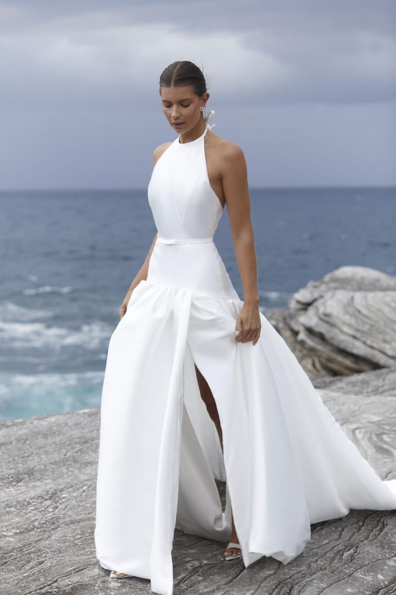 The Katie & Adrianna Wedding Dress from KWH Bridal - Karen Willis Holmes - Halter neck wedding dress with full skirt and low back