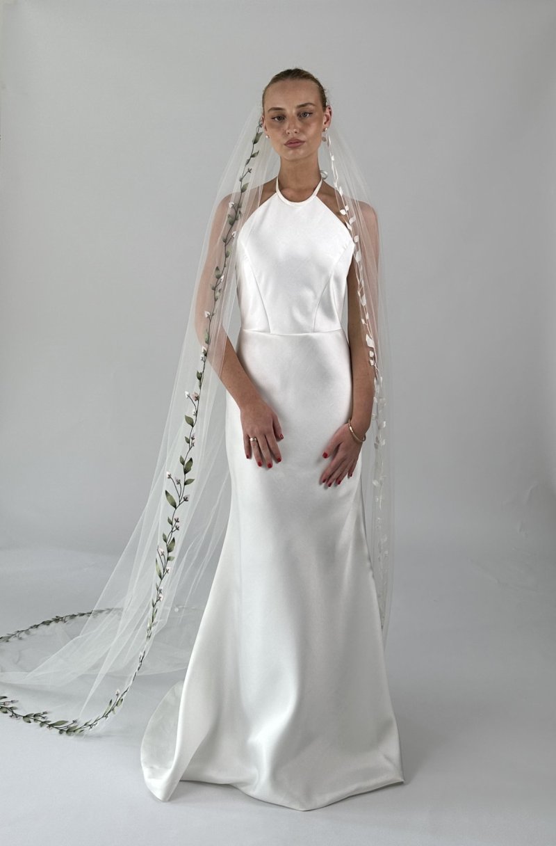 Floral Vine Embroidered Veil