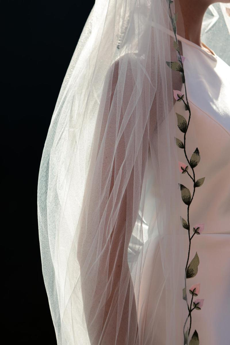 Floral Vine Embroidered Veil