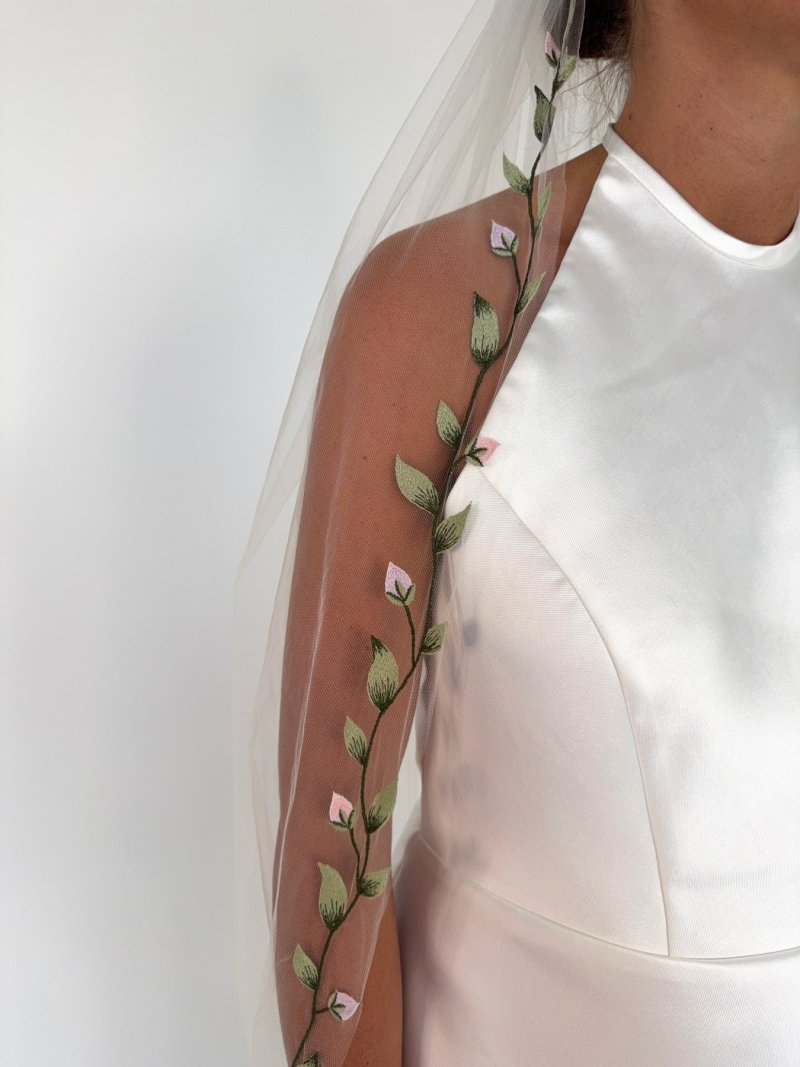 Colourful veil, wedding veils australia, floral veils australia KWH Bridal