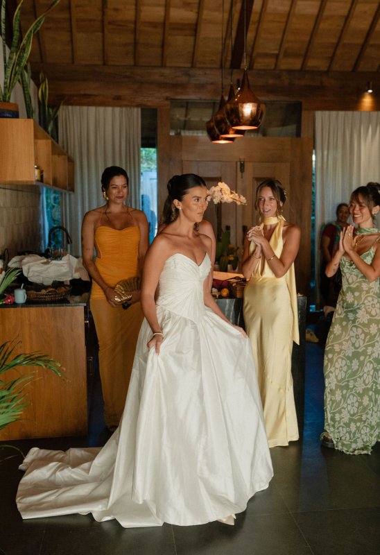 Elif & Syddarta - Madelyn Dip & Julianne- shantung silk wedding dress - KWH Bridal