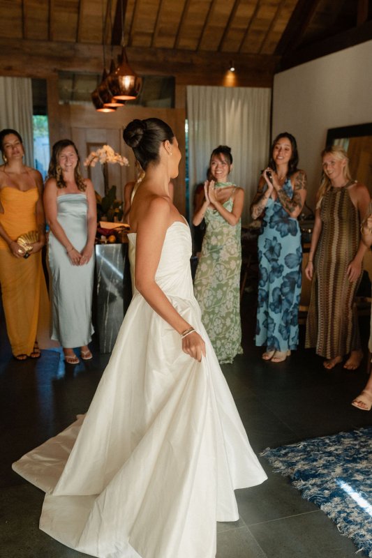 Elif & Syddarta - Madelyn Dip & Julianne- shantung silk wedding dress - KWH Bridal