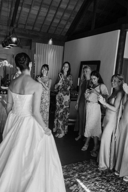 Elif & Syddarta - Madelyn Dip & Julianne- shantung silk wedding dress - KWH Bridal