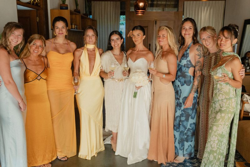 Elif & Syddarta - Madelyn Dip & Julianne- shantung silk wedding dress - KWH Bridal