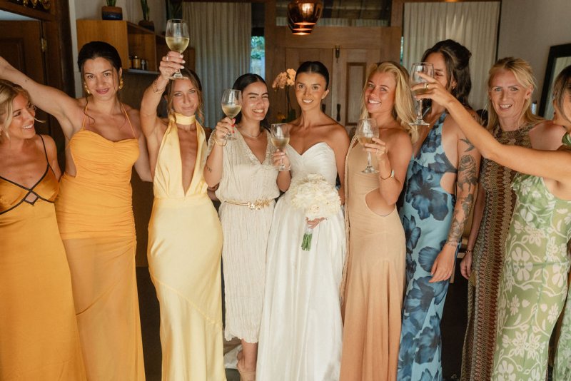 Elif & Syddarta - Madelyn Dip & Julianne- shantung silk wedding dress - KWH Bridal
