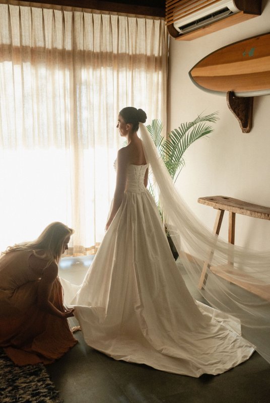 Elif & Syddarta - Madelyn Dip & Julianne- shantung silk wedding dress - KWH Bridal