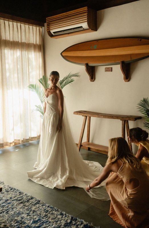 Elif & Syddarta - Madelyn Dip & Julianne- shantung silk wedding dress - KWH Bridal