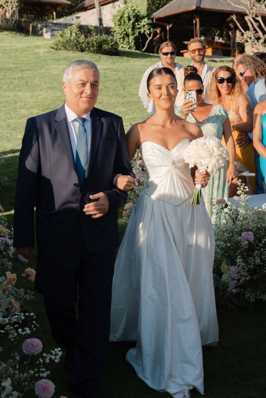 Elif & Syddarta - Madelyn Dip & Julianne- shantung silk wedding dress - KWH Bridal