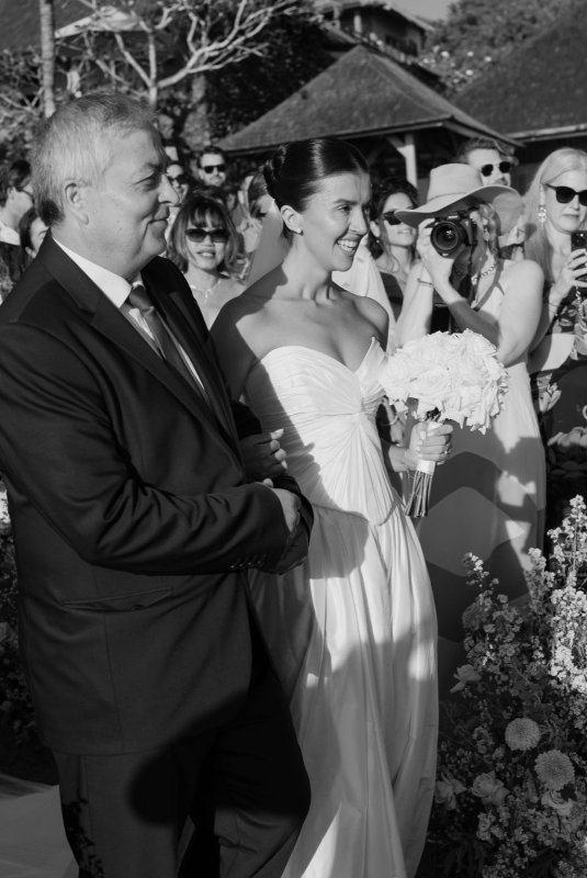 Elif & Syddarta - Madelyn Dip & Julianne- shantung silk wedding dress - KWH Bridal