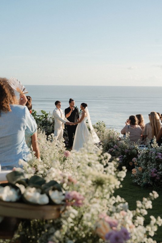 Elif & Syddarta - Madelyn Dip & Julianne- shantung silk wedding dress - KWH Bridal
