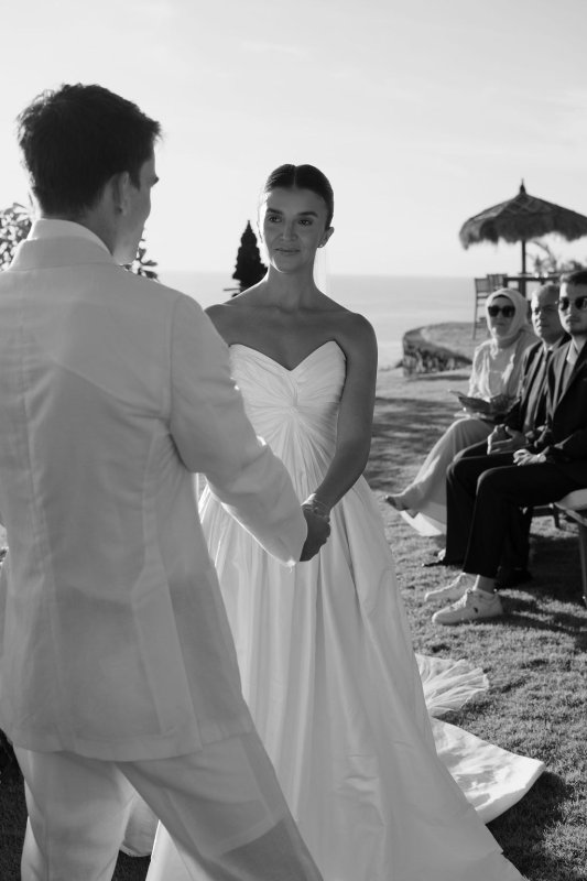 Elif & Syddarta - Madelyn Dip & Julianne- shantung silk wedding dress - KWH Bridal