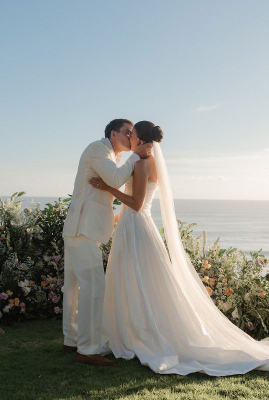 Elif & Syddarta - Madelyn Dip & Julianne- shantung silk wedding dress - KWH Bridal