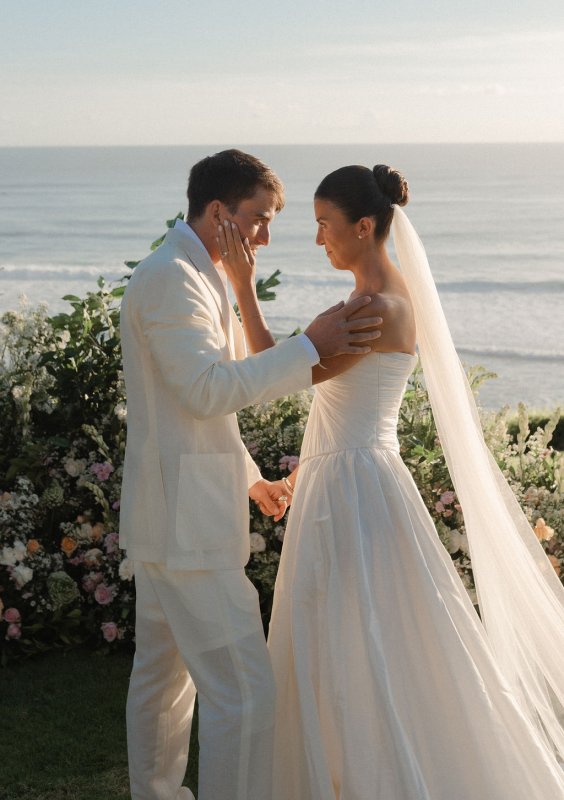 Elif & Syddarta - Madelyn Dip & Julianne- shantung silk wedding dress - KWH Bridal