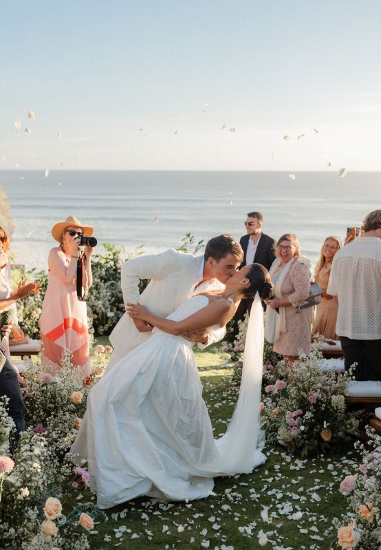 Elif & Syddarta - Madelyn Dip & Julianne- shantung silk wedding dress - KWH Bridal