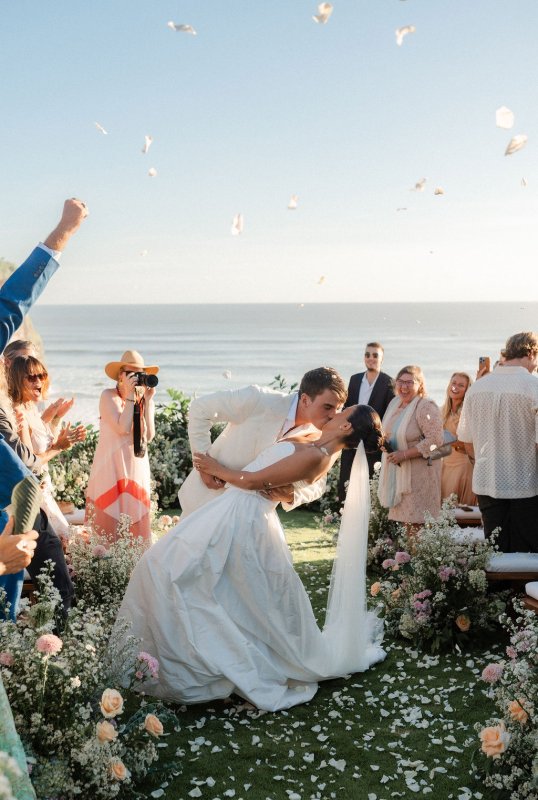 Elif & Syddarta - Madelyn Dip & Julianne- shantung silk wedding dress - KWH Bridal