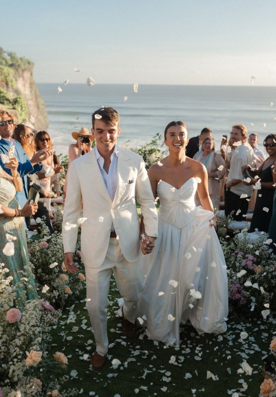 Elif & Syddarta - Madelyn Dip & Julianne- shantung silk wedding dress - KWH Bridal