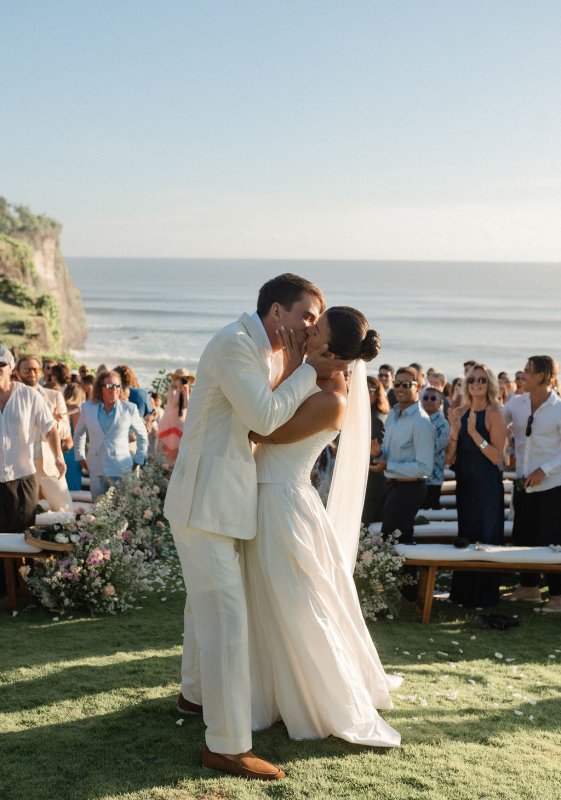 Elif & Syddarta - Madelyn Dip & Julianne- shantung silk wedding dress - KWH Bridal
