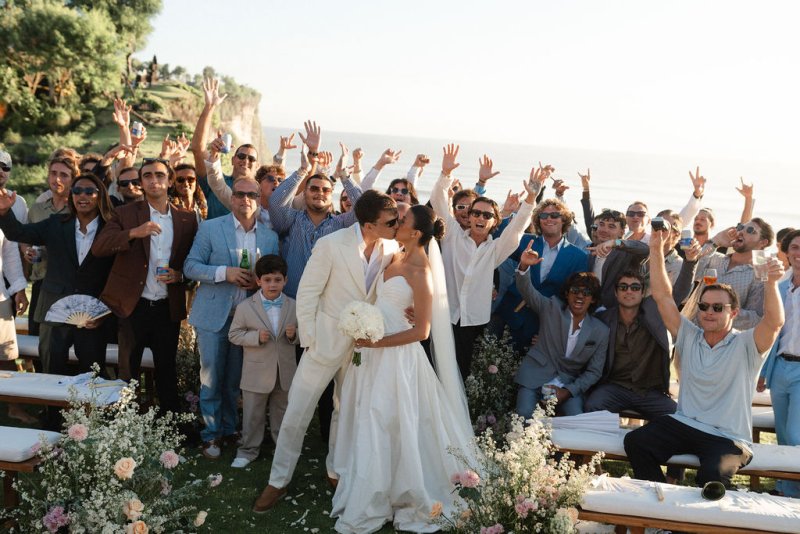 Elif & Syddarta - Madelyn Dip & Julianne- shantung silk wedding dress - KWH Bridal