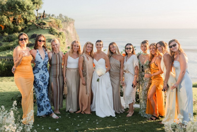 Elif & Syddarta - Madelyn Dip & Julianne- shantung silk wedding dress - KWH Bridal