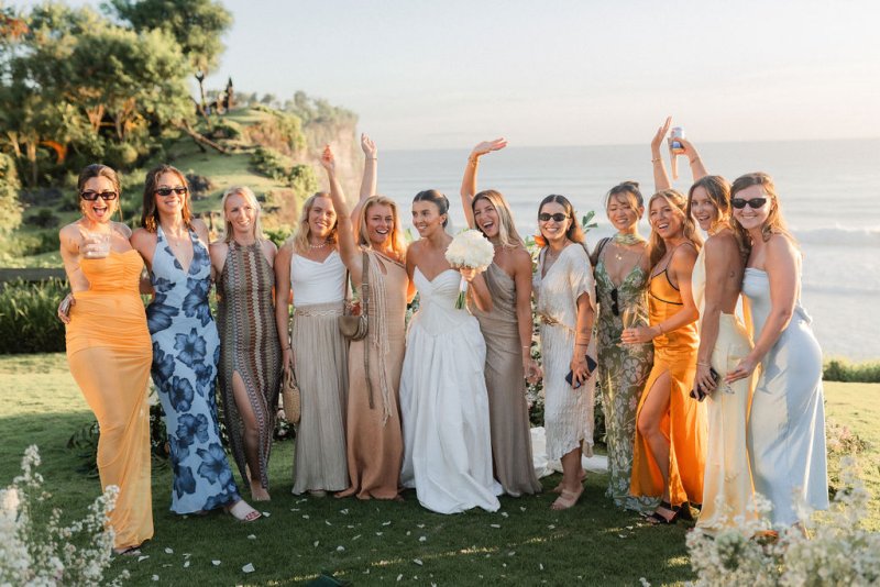 Elif & Syddarta - Madelyn Dip & Julianne- shantung silk wedding dress - KWH Bridal