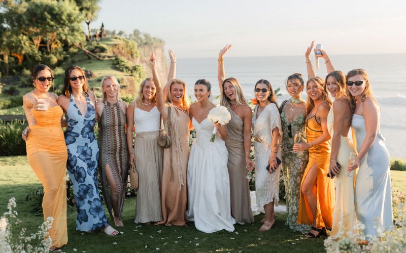 Elif & Syddarta - Madelyn Dip & Julianne- shantung silk wedding dress - KWH Bridal