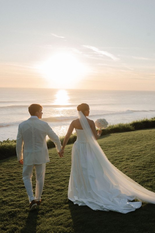Elif & Syddarta - Madelyn Dip & Julianne- shantung silk wedding dress - KWH Bridal