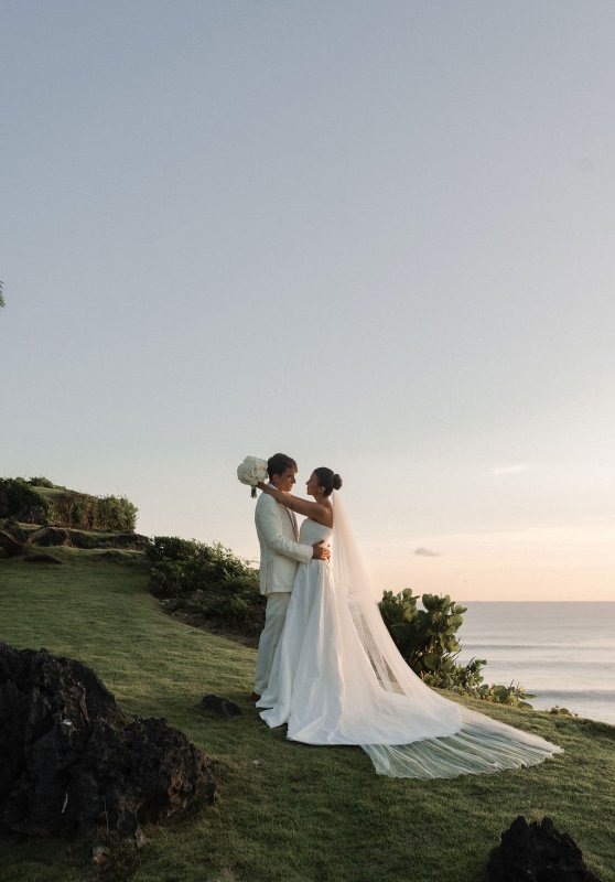 Elif & Syddarta - Madelyn Dip & Julianne- shantung silk wedding dress - KWH Bridal