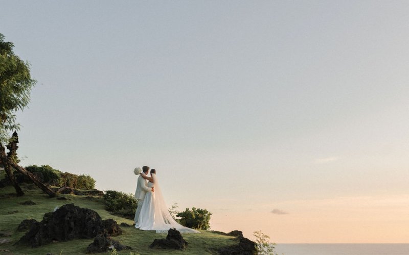 Elif & Syddarta - Madelyn Dip & Julianne- shantung silk wedding dress - KWH Bridal