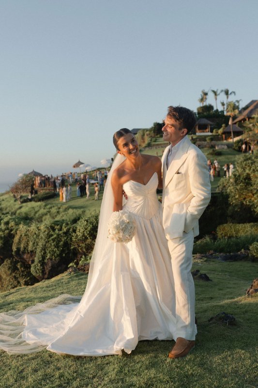 Elif & Syddarta - Madelyn Dip & Julianne- shantung silk wedding dress - KWH Bridal