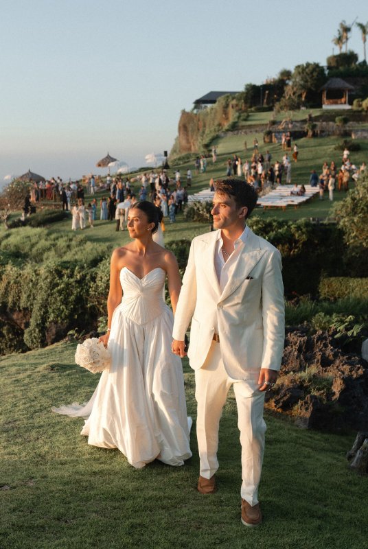 Elif & Syddarta - Madelyn Dip & Julianne- shantung silk wedding dress - KWH Bridal