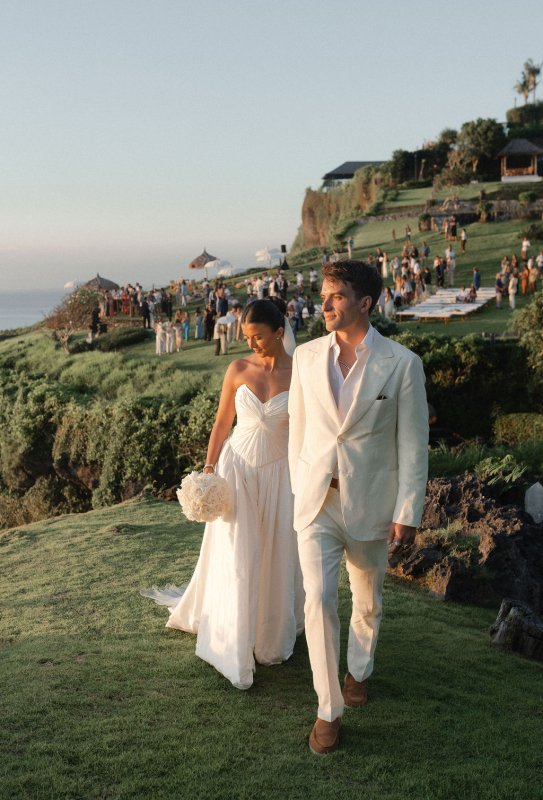 Elif & Syddarta - Madelyn Dip & Julianne- shantung silk wedding dress - KWH Bridal