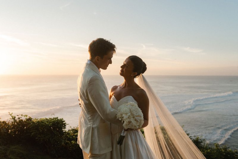 Elif & Syddarta - Madelyn Dip & Julianne- shantung silk wedding dress - KWH Bridal