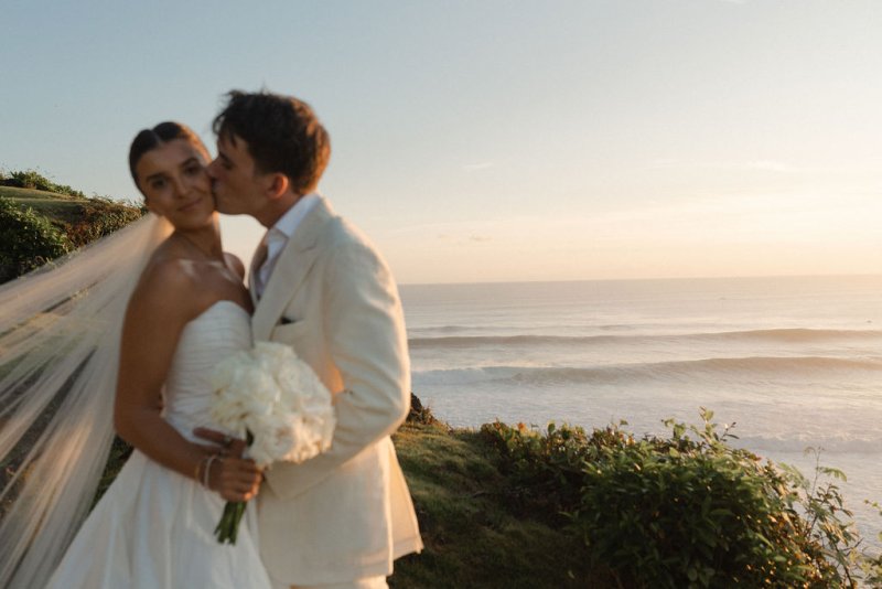 Elif & Syddarta - Madelyn Dip & Julianne- shantung silk wedding dress - KWH Bridal