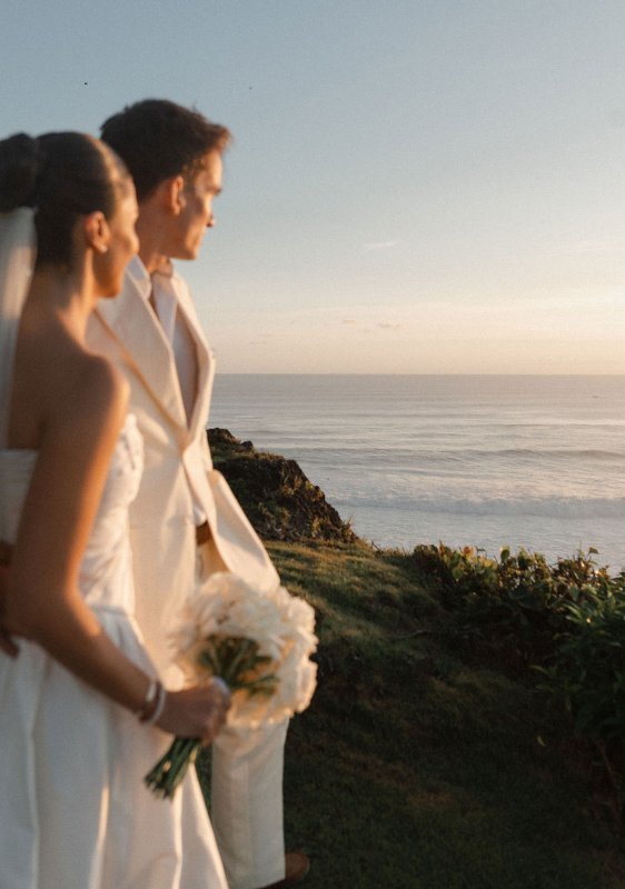 Elif & Syddarta - Madelyn Dip & Julianne- shantung silk wedding dress - KWH Bridal