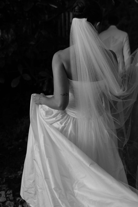 Elif & Syddarta - Madelyn Dip & Julianne- shantung silk wedding dress - KWH Bridal