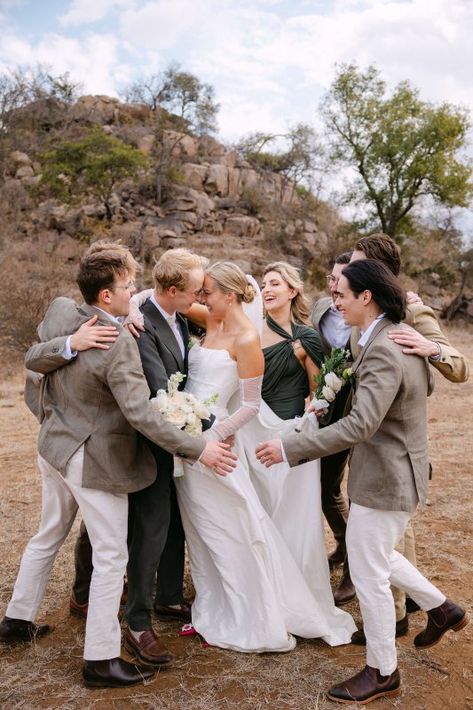Rebecca and Blair with their friends after the ceremony