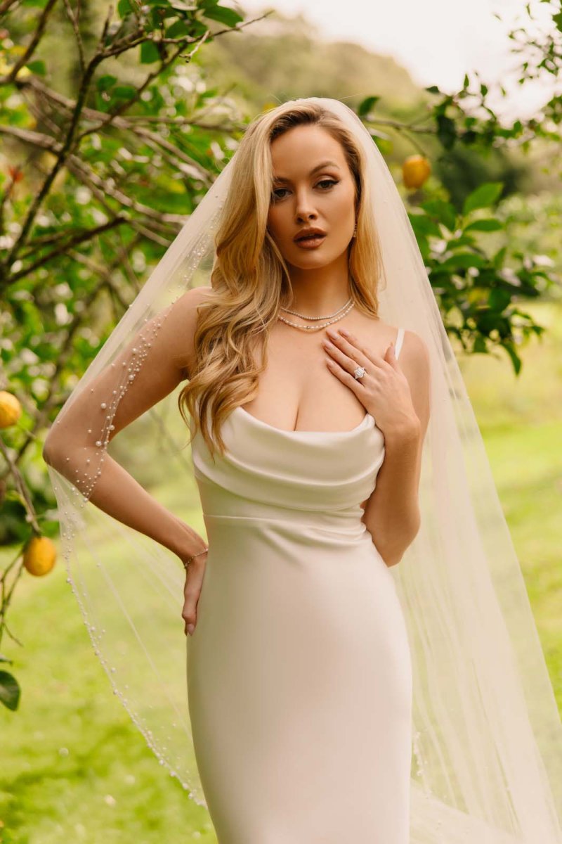 simple satin wedding dress
