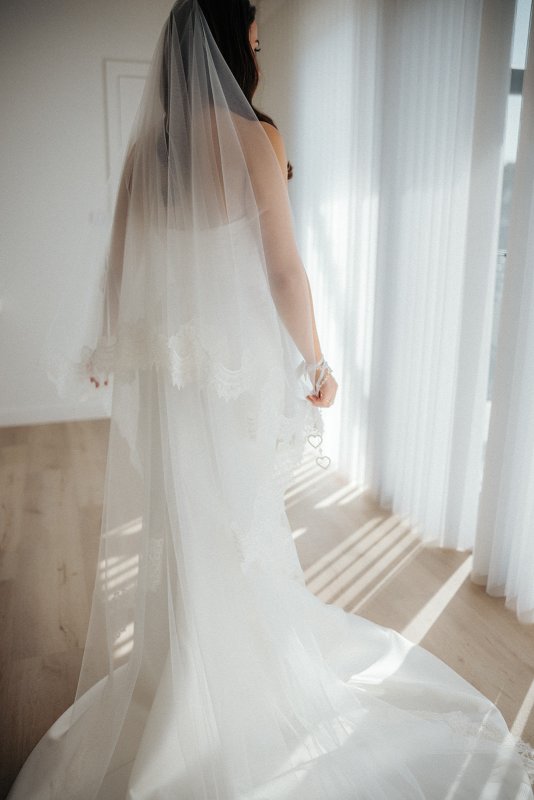 bride in her bridal/ wedding gown