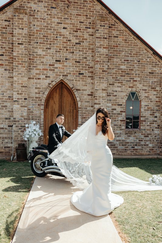 bride in her bridal/ wedding gown