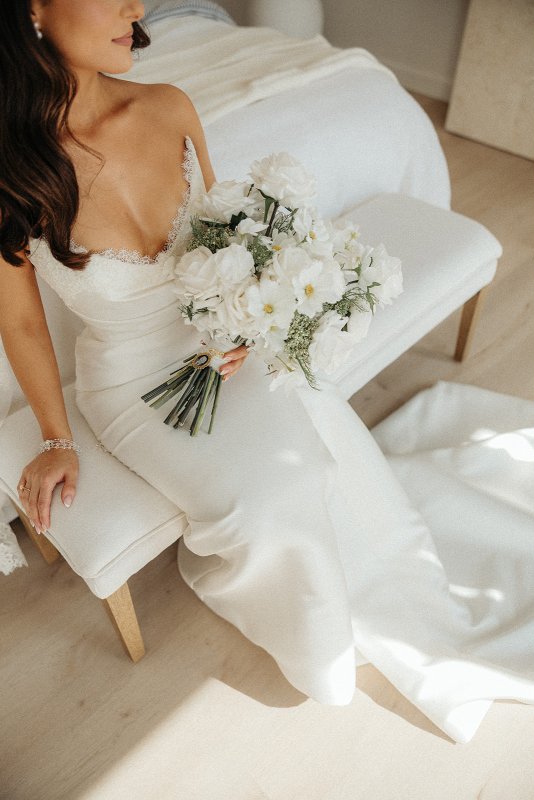 bride in her bridal/ wedding gown