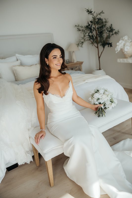 bride in her bridal/ wedding gown
